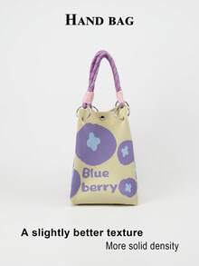 1pc Cartoon Fruit Large Capacity Lightweight Handbag, Suitable For Commuting, School, Travel, Portable And Easy To Match With Clothes, All Seasons - Multicolor - View 11
