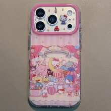 Sanrio Friends Collection 動物粉色條紋甜美風手機殼，適用於 Apple 17/17 Pro Max/16/15/14/13/12/11，全包覆防摔保護 - 彩色 - 查看 5