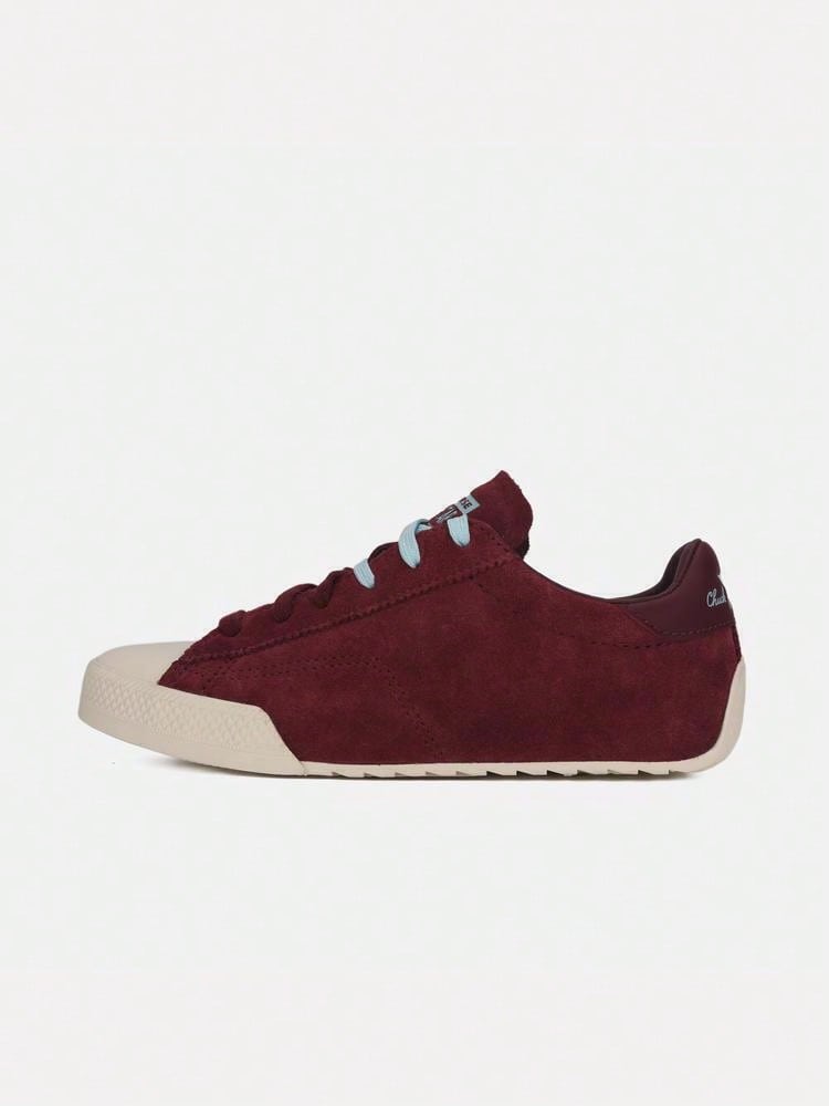 Converse 女款 Chuck Taylor SEASONAL 帆布低筒運動鞋 A20130C - 酒紅色 - 查看 1