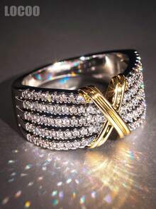 1pc Elegant Cubic Zirconia Ring For Women, Wedding Engagement Party Jewelry, Valentine's Day Gift - 1# - View 3