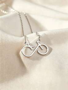suteyi Bicycle Necklace Infinity Symbol Bike Pendant Minimalist Cyclist Jewelry Bicycle Necklace Cycling Enthusiast Necklace Cyclist Gift - Multicolor - View 9