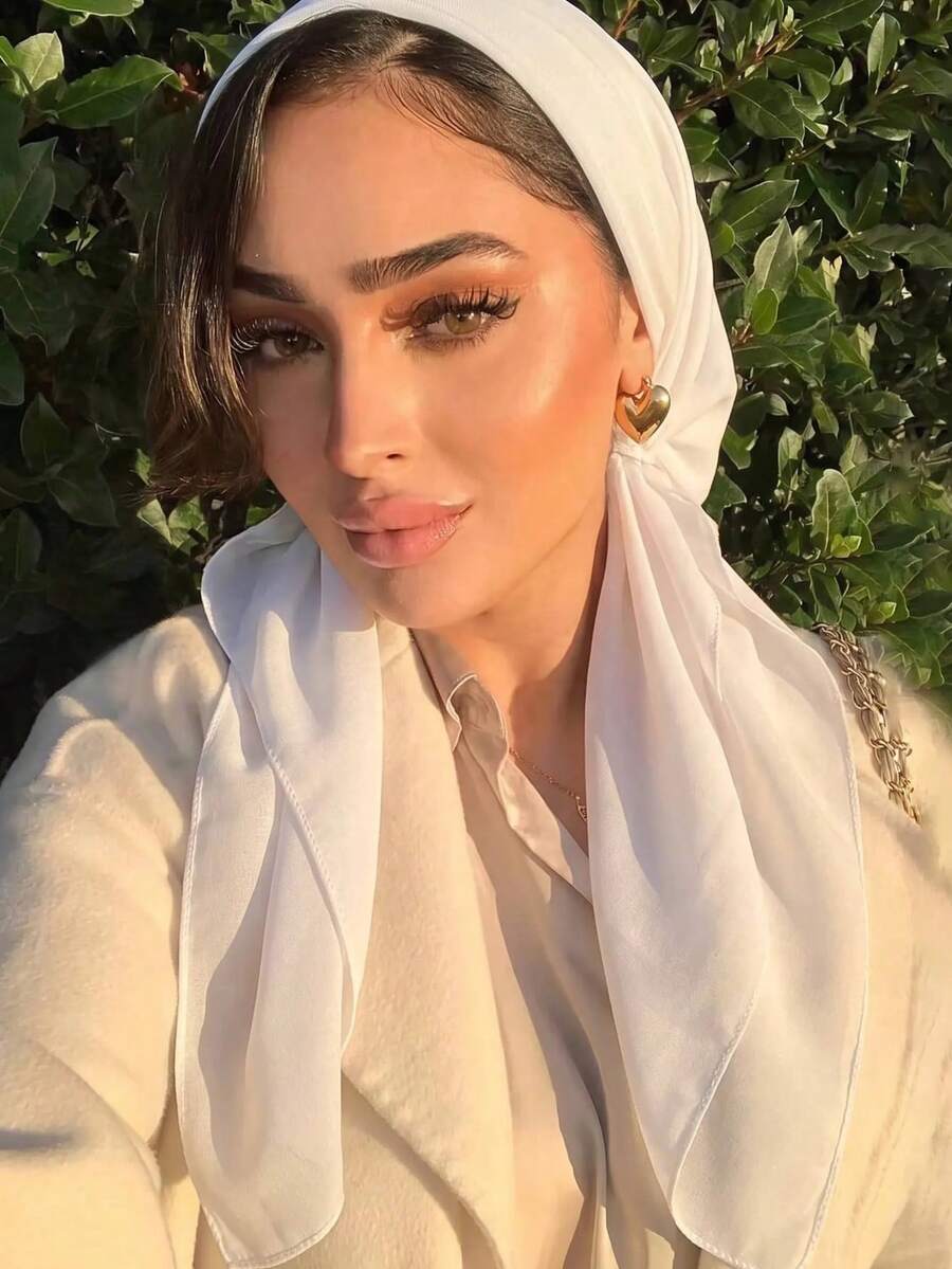 1pc Solid Color 90*90cm Square Scarf, Women's Breathable Outdoor Headwrap, Daily Wear Spring/Summer Women's Scarf Headwrap, Clothing Accessory, Birthday Gift - Multicolor - View 1