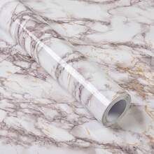 Marble Pattern Kitchen Oil-Proof Film, Stove Waterproof & Moisture-Proof Self-Adhesive Wallpaper, Countertop & Cabinet Renovation Tile Sticker - 1PC - View 3