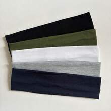 5pcs Elegant Sporty Wide Headbands, Solid Color Elastic Hairbands, Women's Face Washing Makeup Yoga Fitness Sports Headbands - Multicolor - View 10