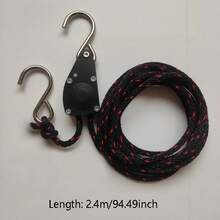 1PC 2.4m Outdoor Windproof Rope Tightener, 1/4 Medium 6mm Tent Windproof Rope Canopy Rope Tightener, Pulley Rope Tightener, Luggage Binding, Car Roof Rope Fast Tightening, Clothesline - Multicolor - View 8