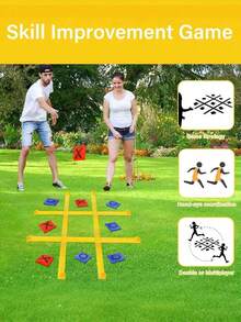 Extra Large Outdoor Tic Tac Toe Game, Suitable For Adults And Families, Portable Bean Bag Toss Game Set, Includes 10 Toss Bags, Large Lawn Backyard Carnival Picnic Party Game, Easy To Carry, Suitable For Beach, Camping, Tailgate Party - Multicolor - View 3