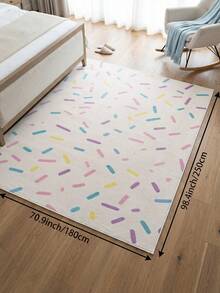 Living Room Area Rug, Light Multi-Color, Large Size Soft. Suitable For Kitchen, Dining Room, Bedroom, Indoor/Outdoor, Office, Lobby, Anti-Slip Doormat, Hallway, Study. Faux Cashmere Holiday Decorative Rug. - Multicolor - View 12