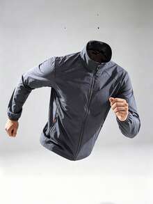 Men's Lightweight Stand Collar Skin Jacket, Casual Outerwear, Fishing Jacket Sports - Grey - View 10