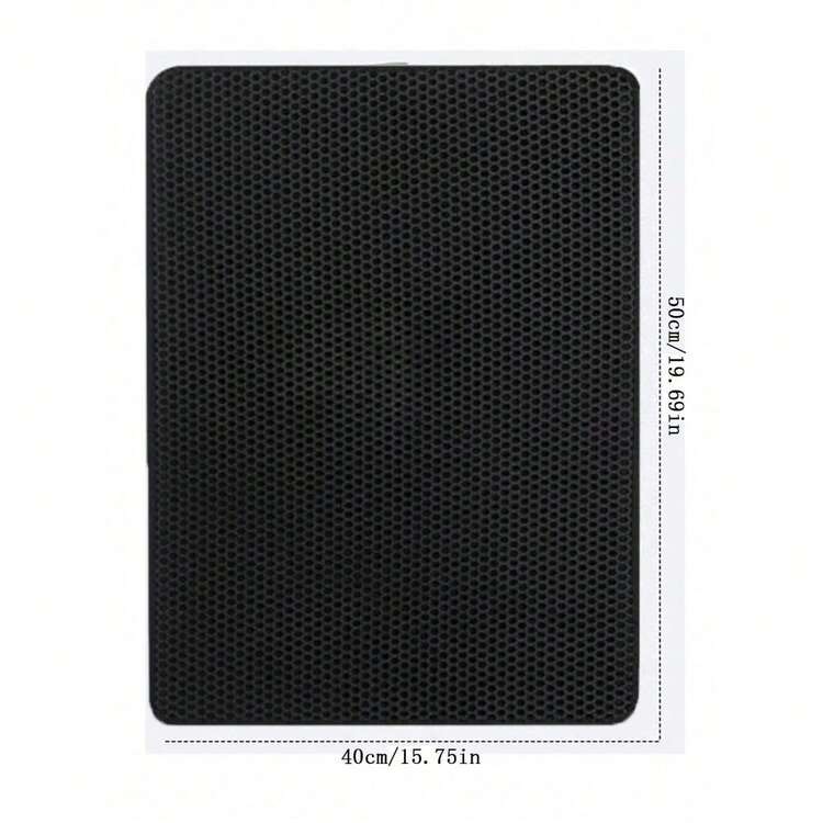 Cat Litter Pad, Beautiful Honeycomb Cat Litter Box Catching Pad, Suitable For Cats, With Double-Layer Anti-Odor And Urine-Proof Features, Washable, And Free From Phthalates - Black - View 3