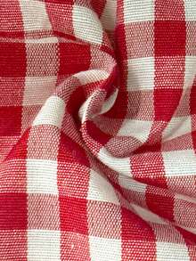 WAIT HIM Men's Casual Boxy Cropped Plaid Long Sleeve Shirt, Summer - Red - View 4