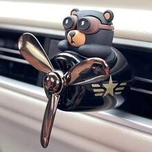 15pcs Random Style Rotating Propeller Pilot Bear Airplane Car Air Vent Aroma Clip, Funny Cartoon Husky Humorous Fragrance Diffuser, Dashboard Aroma Ornament Fan Pendant Interior - Random - View 7