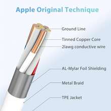 1/3/5PCS USB To Lightning Charging Cable Compatible With IPhone Charger Cord Compatible With IPhone 17 16 15 14 13 12 11 Pro Max XR XS X 8 7 6 Plus SE Compatible With And More - Multicolor - View 8