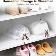 20/30PCS Shoe Bags For Travel, 15.7" X 11.8" Translucent Travel Shoe Bags For Packing, Large Waterproof Portable Drawstring Travel Shoe Storage Bag Travel Essentials Women For And Men - Clear - View 12