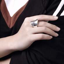 925 Silver Plated Ring Christmas Gift Wholesale Fashion Thumb Smooth High Quality Fashion Classic Jewelry - Silver - View 5