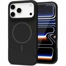 Original Liquid Soft Silicon Case Compatible With Iphone 17E 16 Pro Max 15 14 Plus 13 12 11 Wireless Charge Magnetic Cover - Black - View 9