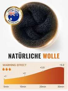 Ultra Thick Warm Merino Wool Socks For Men And Women, Lined Winter Hiking Boots Work Socks 3 Pairs - Black - View 5