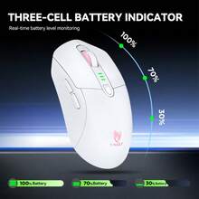 T-WOLF X5 Tri-Mode Gaming Mouse Wireless Bluetooth Anti-Slip Grip 1000Hz Polling Rate Lightweight Gaming Mouse For PC Competitive Gaming Business Office With Cute Stickers - View 11