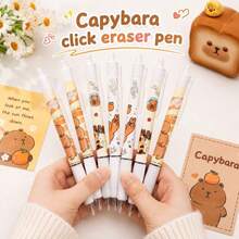 Pulpen Gel Capybara Lucu yang Dapat Dihapus, Tinta Biru 0,5mm yang Dapat Ditarik, Cocok untuk Kantor. Menulis Halus dan Cepat Kering, Perlengkapan Penting untuk Kembali ke Sekolah - MultiWarna - View 2