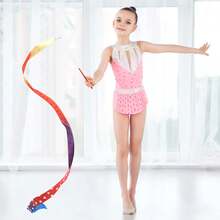 Abeillo 2pcs Rhythmic Dance Ribbons, 78.7 Inch Gymnastics Ribbon Dancer Wand Dancing Ribbon Streamers For Kids, Fits Artistic Dancing Gymnastics - ColorE - View 4