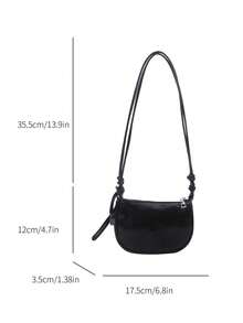 2026 New Small Square Bag For Women, Solid Color Textured Shoulder Bag, Light Luxury French Style Minimalist Crossbody Bag - Black - View 5
