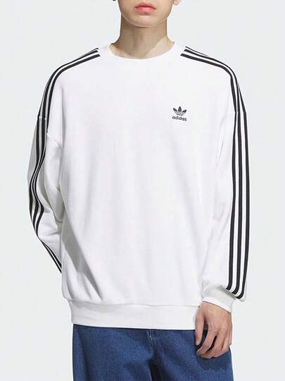 Adidas Originals OVERSIZE CREW Comfortable Soft Loose Fit Crewneck Sweatshirt Men's White