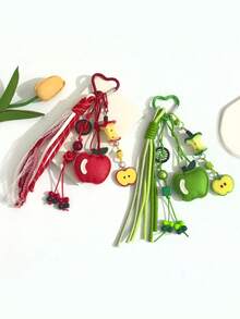An Apple Keychain, Serving As A Fruit Backpack Pendant, Car Keychain, And Bag Hanging Ornament, Is A Perfect Keychain Accessory - Multicolor - View 2