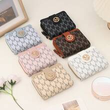 Vintage M Letter Short Wallet For Women, Multi-Function Card Holder With Multiple Slots And Zipper Coin Purse - Multicolor - View 11