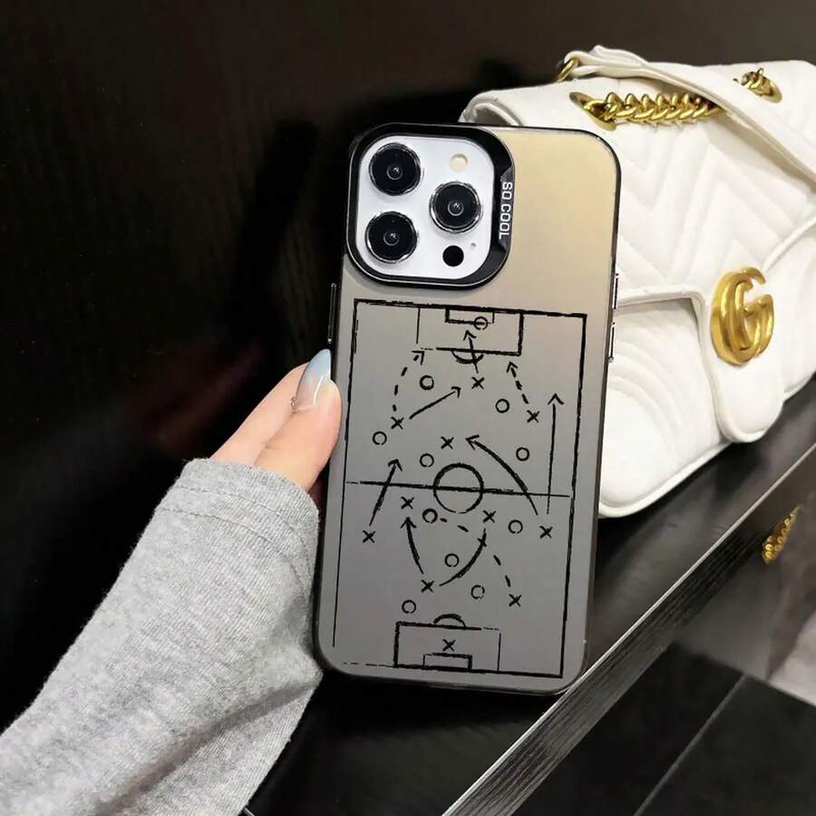 Case For IPhone 17 16 15 14 Pro Max Plus 13 Mini 12 11 Pro Max Cases Football Basketball Tactical Board Pattern Laser Covers - CH-Black ZQZS 1 - 查看 1