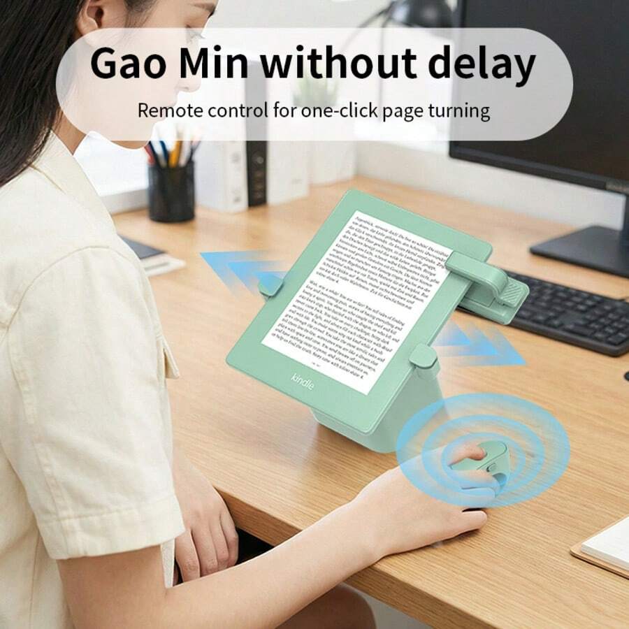 Kindle Page Turner Ring, Compatible With Kindle Paperwhite/Oasis/Scribe, Bluetooth-Free Clip-On Kindle Remote, Camera Remote For IPhone And Tablets, Compatible With Thick Protective Cases - Multicolor - View 1