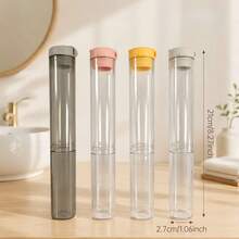 4/1pc Portable Travel Toothbrush Storage Box, Multi-Functional Transparent Toothbrush Protective Case, Toothbrush Drain Rack, Reusable, Detachable Toothbrush Box, Toothpaste, Toiletries, Portable Toothbrush Sleeve/Storage Box, Toothbrush Hygiene Care Outdoor Supplies, Suitable For Travel, Hiking, Camping Toothbrush Protective Case, Also Applicable For Home Bathroom Storage Accessories, Household Small Tools, Student Dorm And University Dorm Supplies. Perfect Gift For Halloween, Christmas, For Friends, Girls, Moms, Teachers, Nurses. - Multicolor - View 10