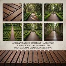 Wood Grain And Vine-Pattern Garden Walkway, Slip-Resistant And Weather-Resistant, Suitable For Outdoor Paths Around Lawns, Terraces, Courtyards, And Flower Bed Edges - 直角-72英寸 - 查看 8