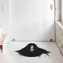 2D Flat Halloween Wall Floor Stickers Waterproof Removable Scary Ghost Witch Decals For Home Bedroom Bathroom Kitchen Decor Fridge Sticker 30*60Cm/11.8*23.6Inch - Multicolor - View 3