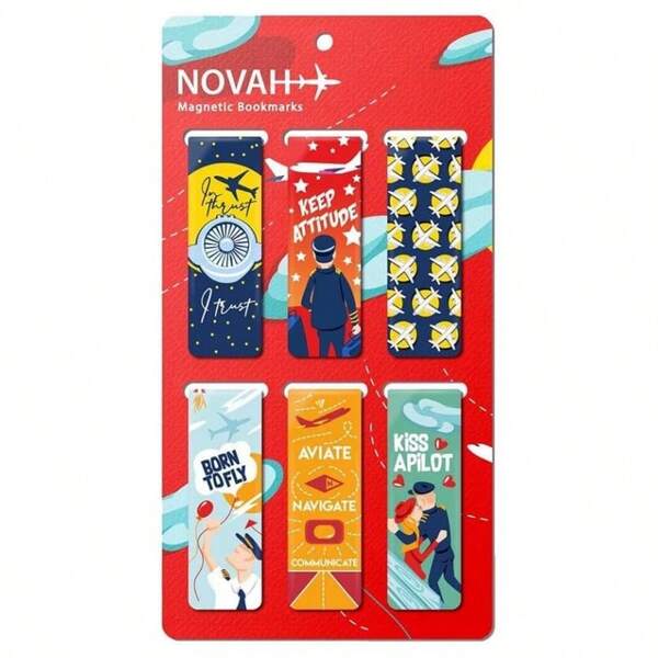 Magnetic Bookmarks Aviation Inspirational Designs Pilots And Aviators Lovers
