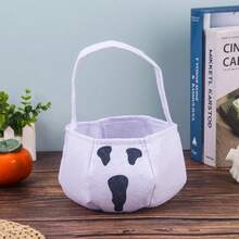 5/3/1pc Felt Jack-O'-Lantern Halloween Storage Basket With Handle, Neon Solid Color Pumpkin Face Storage Bucket, Reusable Handheld Gift Bag, Halloween Party Favor Autumn Holiday Decoration Halloween Accessory - Multicolor - View 13