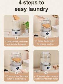 1L Mini Portable Washing Machine - Compact Fabric Washer Suitable For Dorms, Apartments, Camping, Hotels To Wash Underwear, Socks - Multicolor - View 5