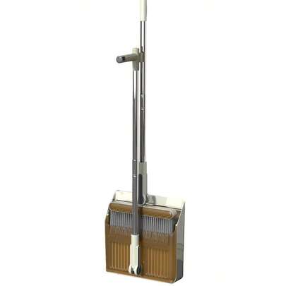 Set Matura Si Faras Cu Coada Flippy, Cu Dinti De Pieptene Pentru Curatare Matura, Rotativ, Pliabil, Detasabil, Otel Inoxidabil Si Polipropilena, 99 X 30 Cm Galben