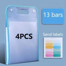 Carpeta plegable portátil A4 con 13 bolsillos, organizador de documentos vertical transparente con asa, adecuado para almacenamiento de archivos/papeles escolares y de oficina - Multicolor - Ver 27