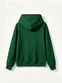 Sudadera con capucha Hombre Oversize hombros caídos estampado palabra RESPECT camuflaje bolsillo canguro ligera estilo militar street casual para salidas y paseos juvenil - Verde - Ver 4