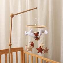 Handcrafted Baby Bed Mobile, Brown Little Fox, Moon And Stars, Baby Crib Hanging Toy, Enhances Infant Hand-Eye Coordination, Suitable For Nursery Decor, Best Gift For Parent-Child Interaction - Multicolor - View 11