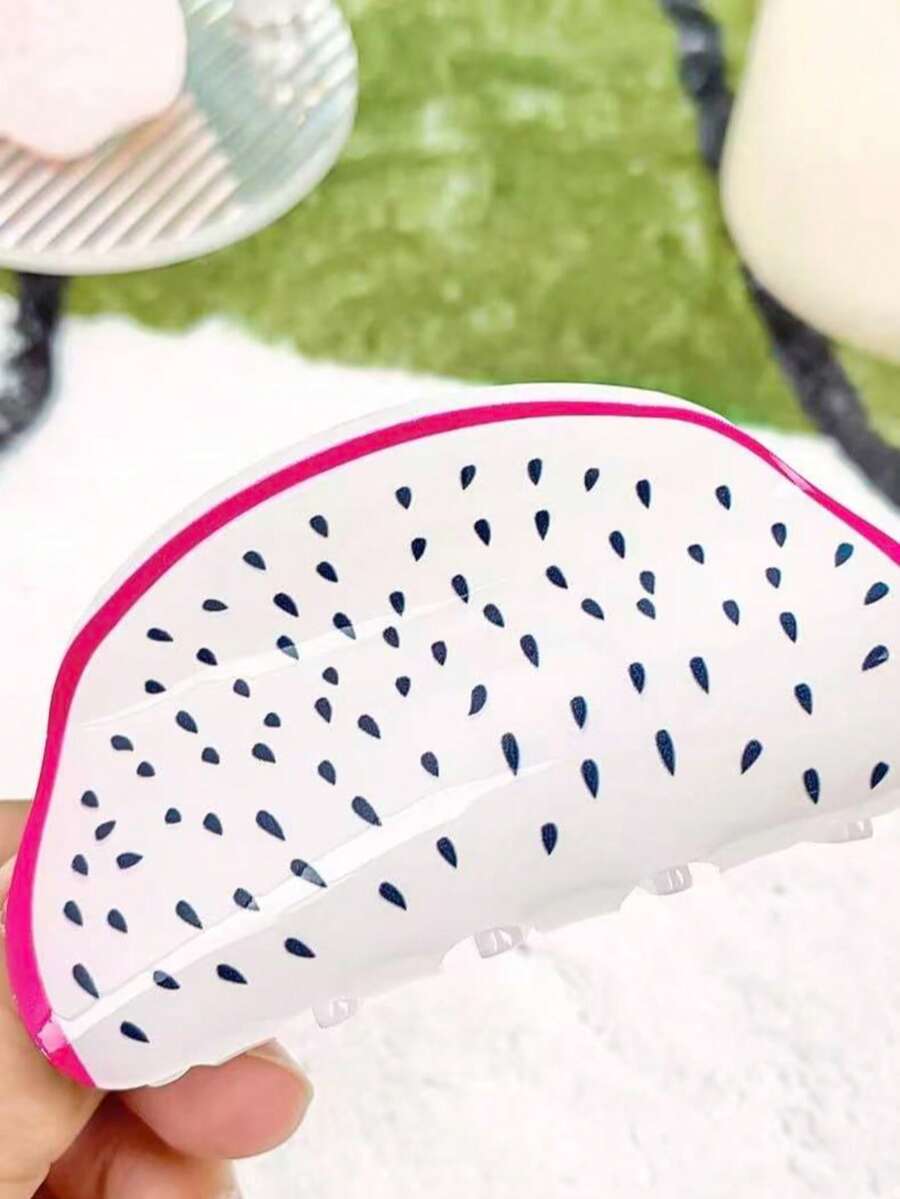 1 pieza Pinza para el cabello de mujer con diseño lindo de fruta del dragón, pinza antideslizante para coleta, sin daño al cabello, sin presión en el cabello, pinza para moño en la parte posterior de la cabeza, accesorio para el cabello con diseño de fruta fresca