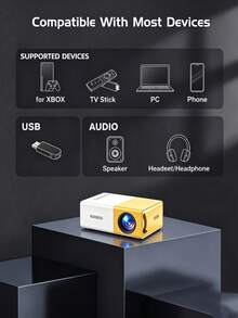 1 Piece Small Portable Led Hd 1080p Projector For Home Theater - 白色 - 查看 9