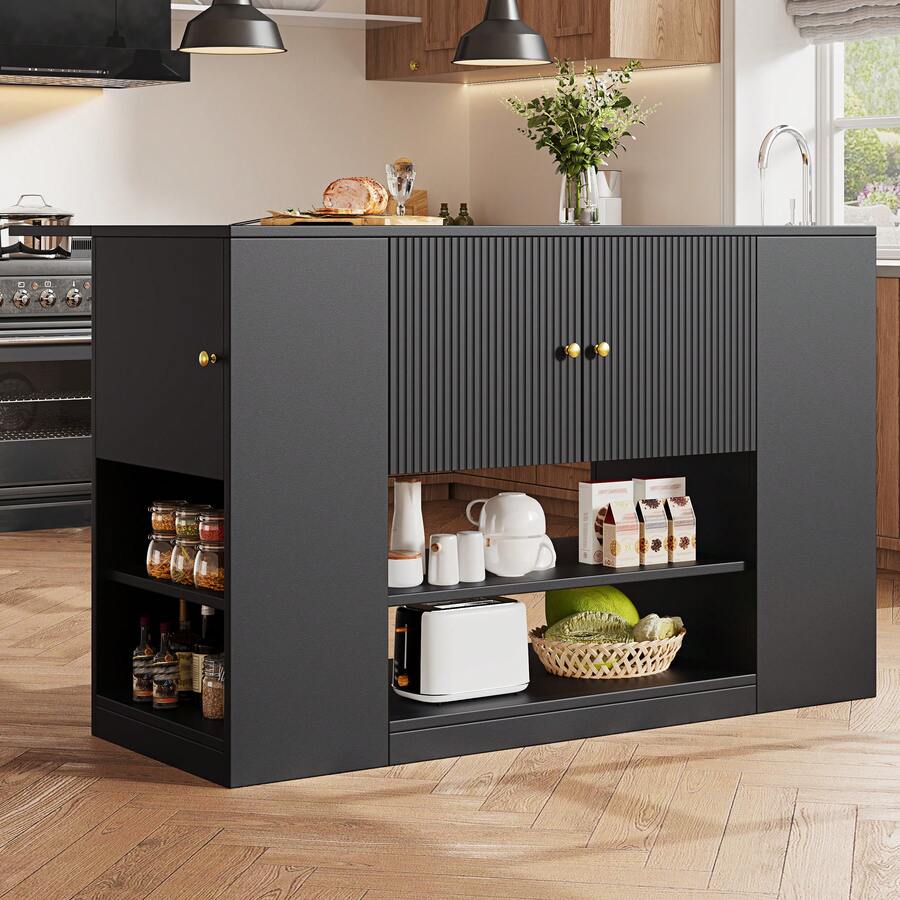 Mobile Storage Islands - Black - View 1