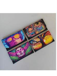 Pop Art Print Smoking Accessories Storage Bag, Oil Painting Colorful Flap Portable Tool Bag, Outdoor Anti-Pressure Leather Storage Pouch, Holiday Gift, Valentine's Day Gift! - G - View 10