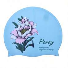 1pc Silicone Swimming Cap, Exquisite Floral Petal Print, Waterproof And Non-Irritating To Head, Fashionable New Style Swimming Cap Suitable For Swimming Pool, High Elasticity Swimming Cap - Multicolor - View 15