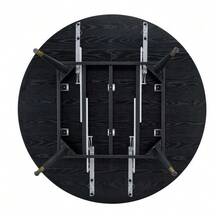 Modern Extendable Dining Table, Converts From Round To Oval, MDF Top In Black/Walnut With Gold Accents, Sturdy Metal Legs, Space-Saving For Kitchen & Dining Room - 黑色 - 查看 10