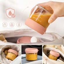 2pcs Glass Baby Food Storage Jars With Lids, 80ml & 120ml Reusable Portion Containers - Multicolor - View 1