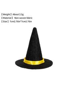 3pcs Halloween Witch Hat Party Decorations-Suitable For Wine Bottles, Party Accents, And Tabletop Decor; Perfect For Both Home And Party Settings. - Multicolor - View 9