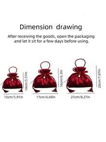 1 Wedding Candy Silk Bag, Deep Red Holiday Pearl Gift Bag, Jewelry Craft Display Packaging, Perfect Engagement Gift, Party Gift, Gift Bag, Reusable, Baby Party Decoration, Birthday Decoration, Birthday Party Small Gift, Women's Birthday Gift - Claret - View 5