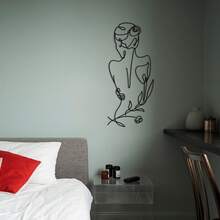 1pc Women's Back Silhouette Metal Wall Decor, Modern Abstract Female Figure Sculpture, Minimalist Line Art Decoration, Romantic Women's Metal Hanging Ornament - Perfect Choice For Bedroom, Living Room, Home Decor, Outdoor Arrangement, Theme Party And Housewarming Gift, Valentine's Day Gift, Christmas Best Gift - D - View 7