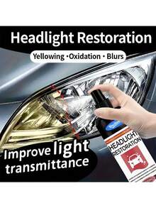 KineShineX Fluido de restauración de faros cerámicos para coche, limpiador de faros delanteros y traseros del coche, fluido de reparación de oxidación y arañazos de faros amarillentos, accesorios para coche - Multicolor - Ver 2